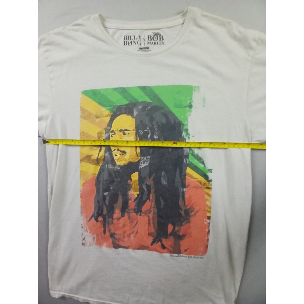 Billabong x Bob Marley Graphic T-Shirt Mens L Large Organic Cotton Rasta Colors - Picture 8 of 14